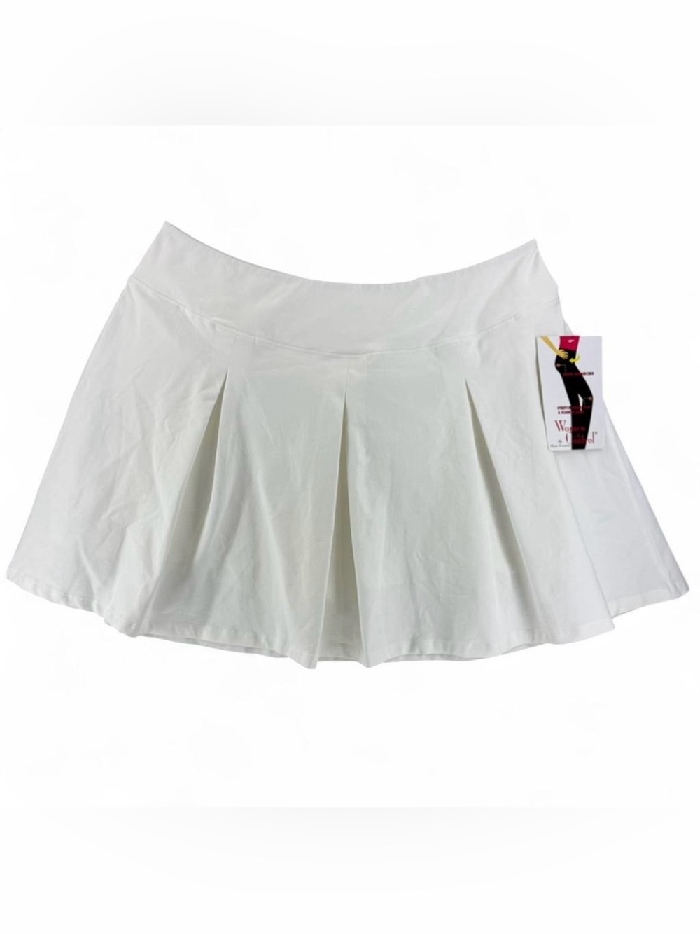 Women with Control Athletic Skort White Pleated Skirt Shorts Size 2X NEW